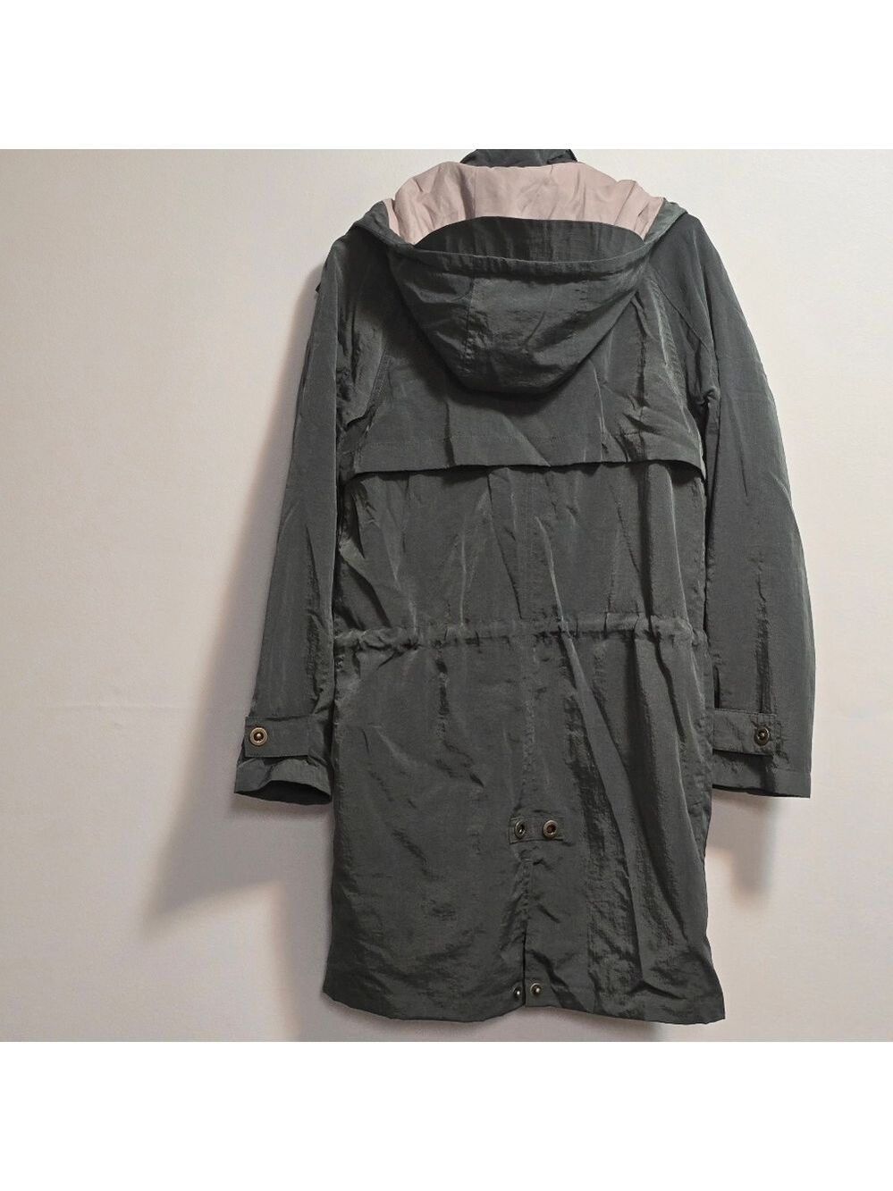 Detachable Hooded Waterproof Utility Military Jacket With Deep Red Zipper Size M - Picture 6 of 10